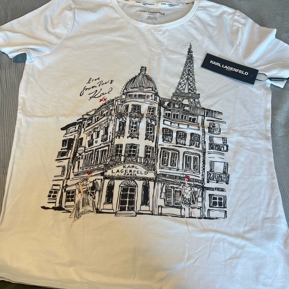 Karl Lagerfeld White Short Sleeve Tee